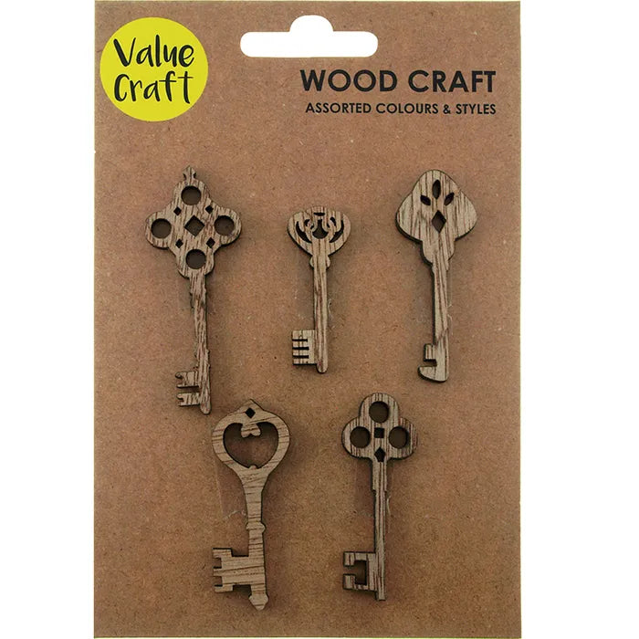 Value Craft Wood Craft Keys Assorted Pk5 – Melbourne Arts & Crafts